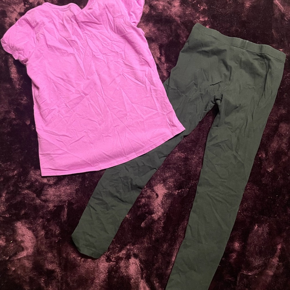 Wonder Nation Magenta Top and Black Bottoms Set